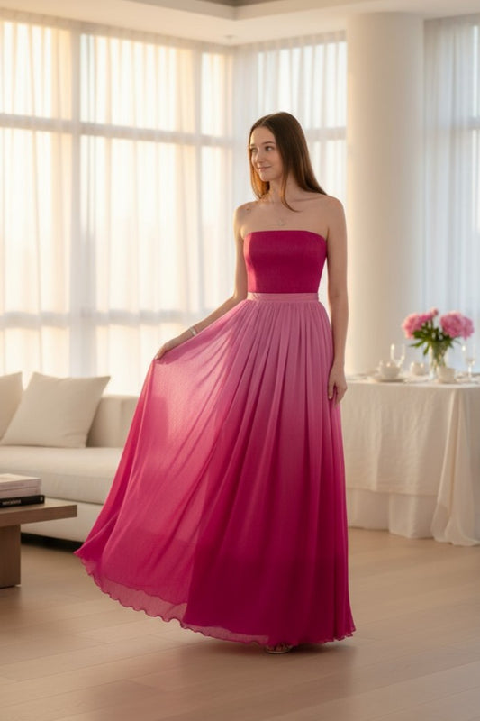 Pink organza ball gown