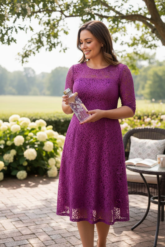 Purple lace dress