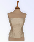 Off-white silk corset