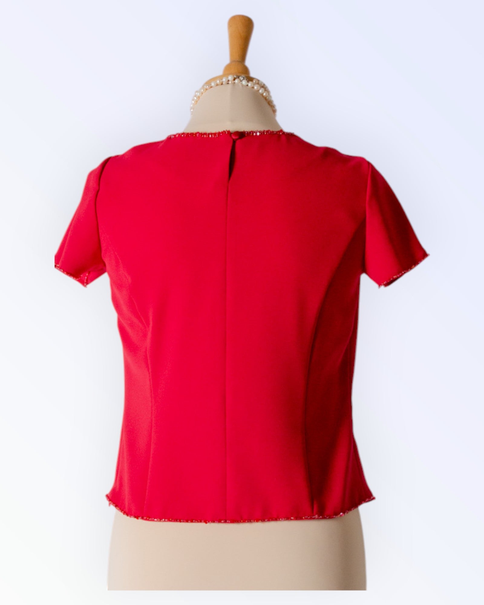 Festive raspberry red top