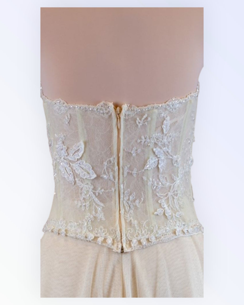 Cream lace top and skirt