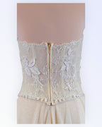 Cream lace top and skirt