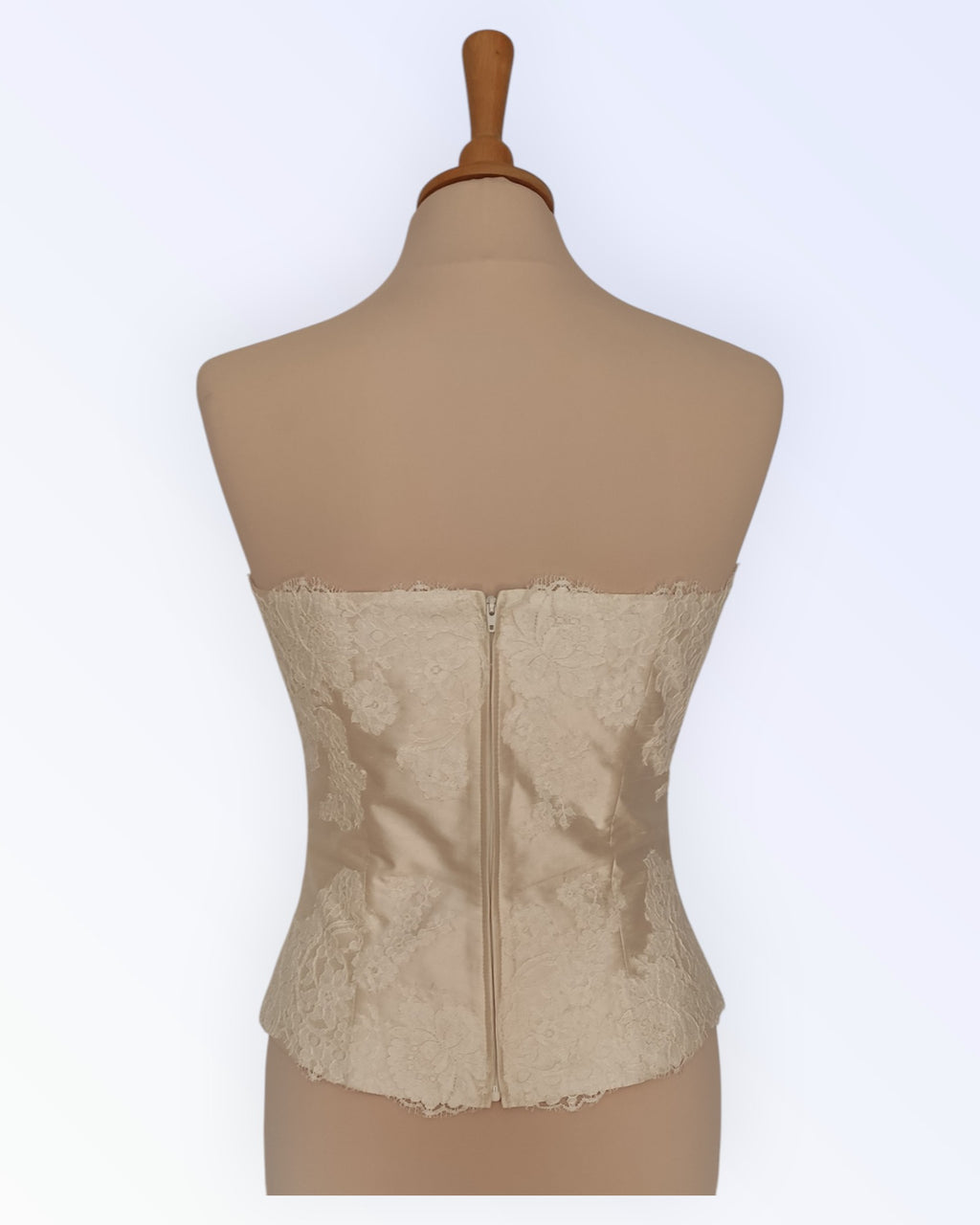 Off-white silk corset