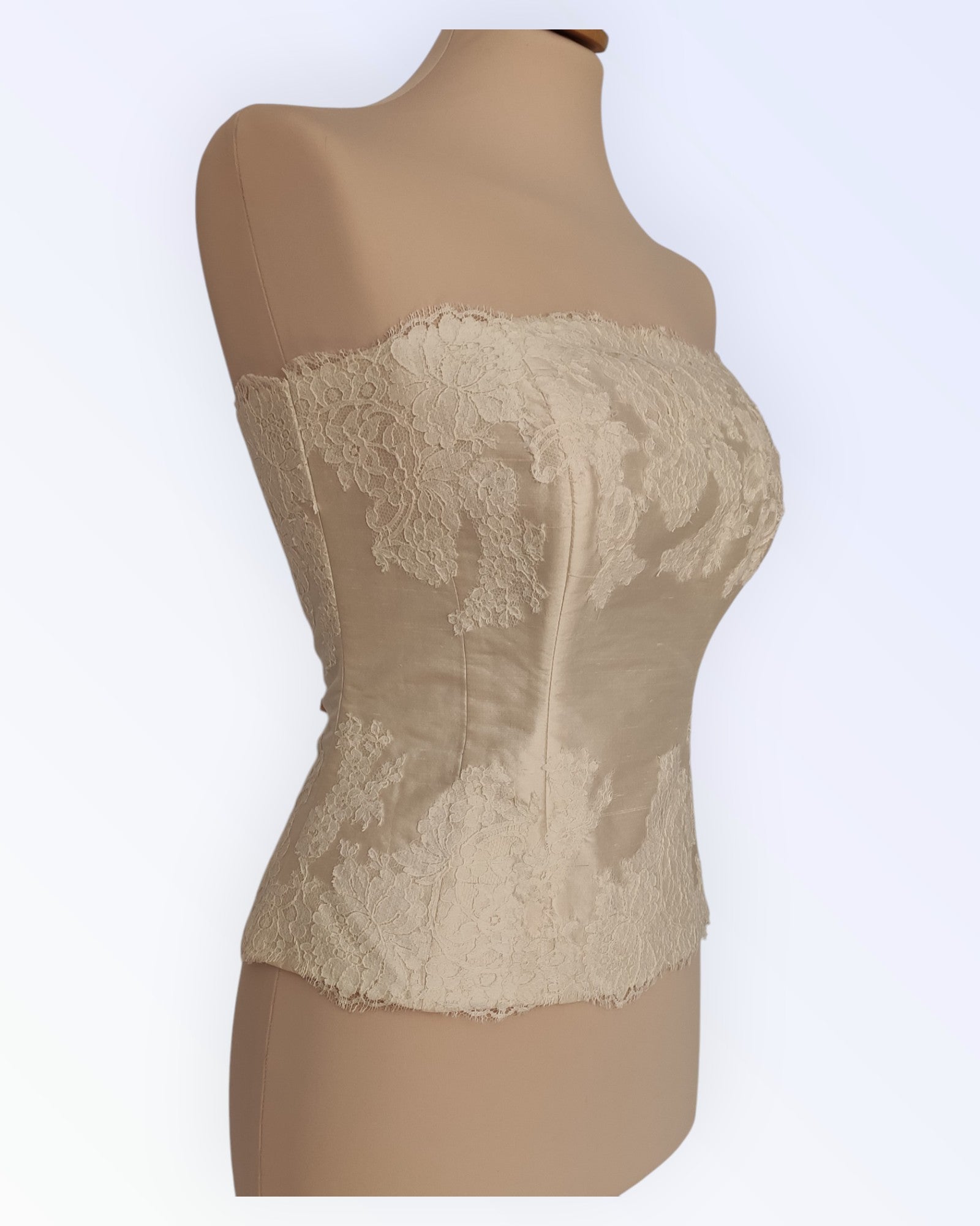 Off-white silk corset