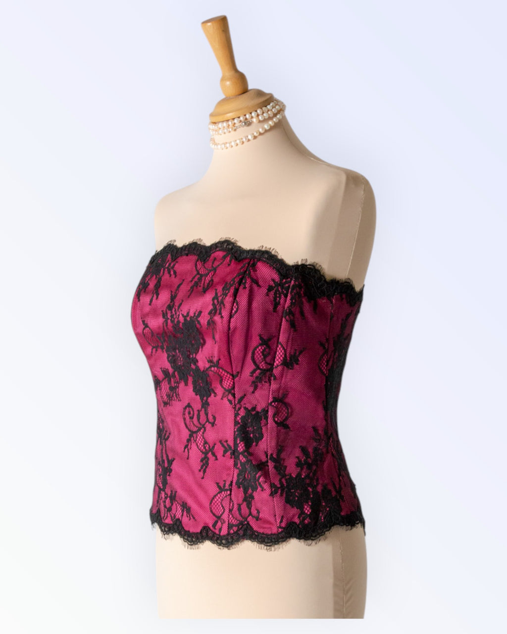 Festive black lace corset