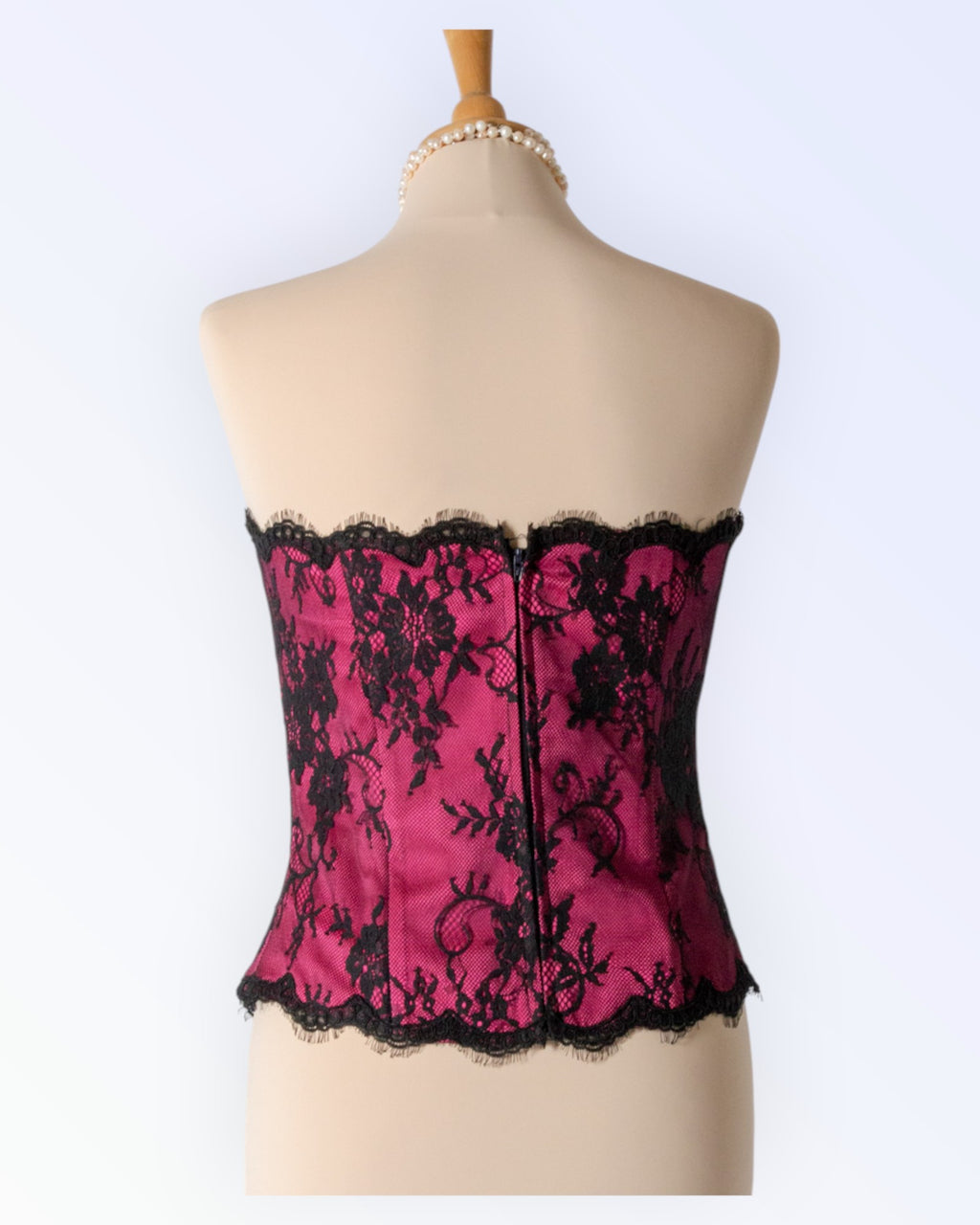 Festive black lace corset