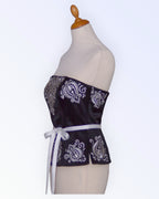 White House / Black Market black and white corset