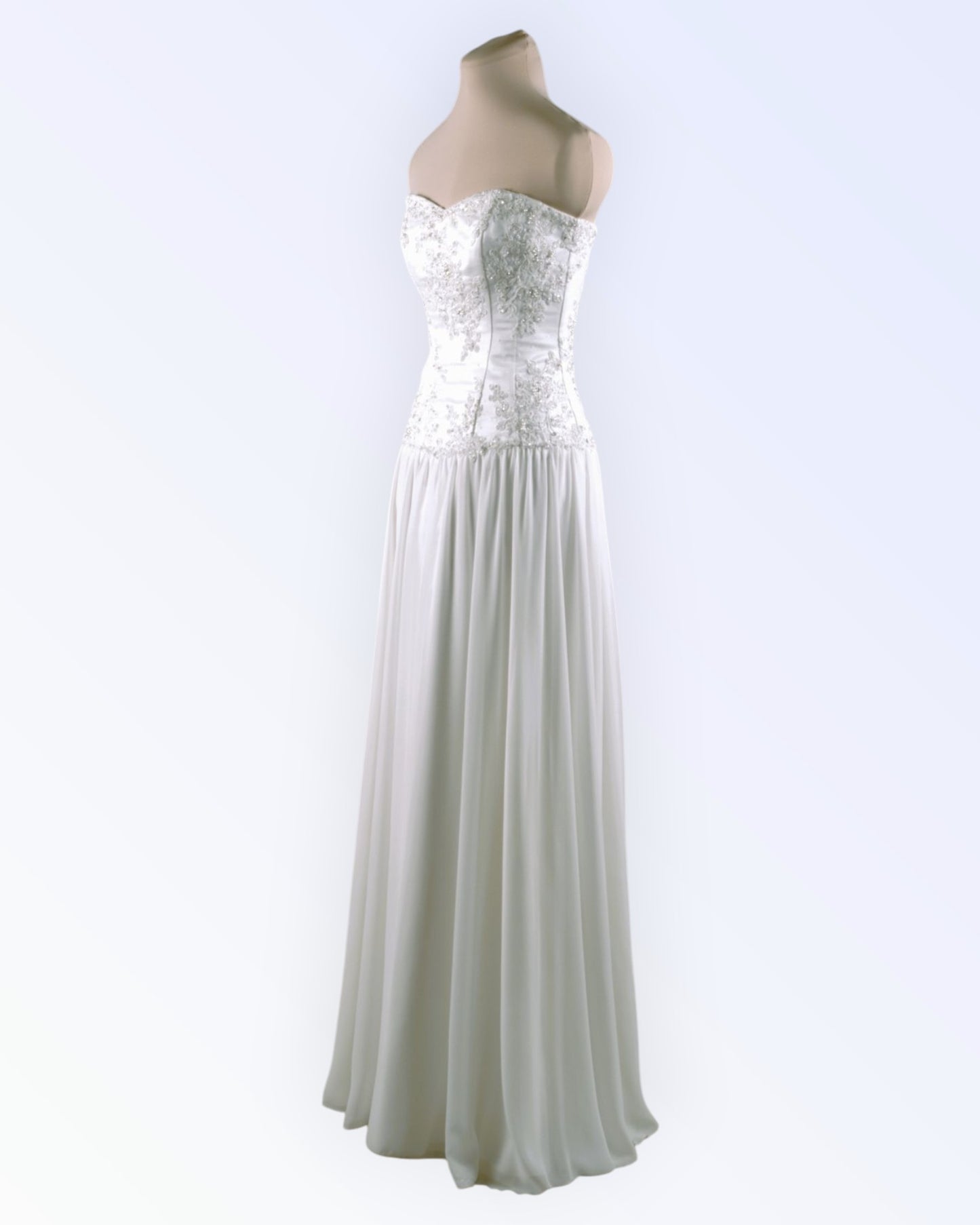 Corset-enclosed wedding dress