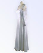 White chiffon wedding dress